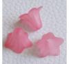 Akril virág (harangvirág) - 12x17mm-es áttetsző matt rózsaszín - 10db