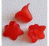 Akril virág (harangvirág) - 12x17mm-es áttetsző matt piros - 10db