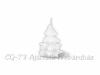 Díszgyertya fenyőfa csillámos fehér 7cm
